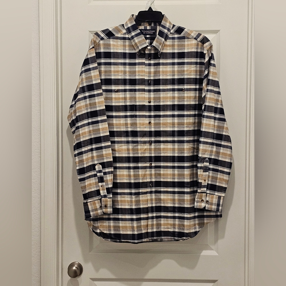Roundtree & Yorke Plaid Button Down LS Shirt, NWOT, Size 2XL Tall